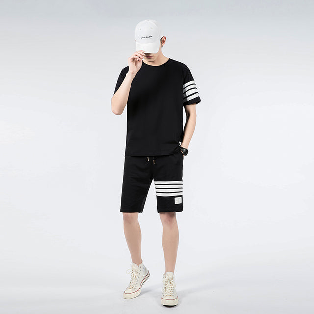 Men Clothing 2021 T-Shirts Shorts Clothes Men&#39;s Sets New Summer Two Piece Outfits Plus Size Sweatpants Designer Tracksuit Korean