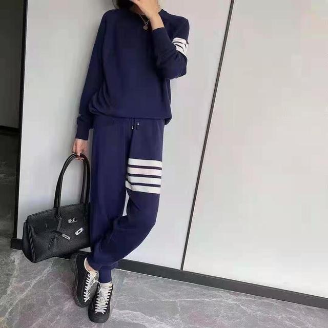 Two Piece Set Women Outfits Plus Size Sets Top Clothing Pants Suits Vacation Clothes Spring 2021 Korea Style Striped Long Sleeve