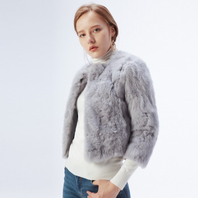 Women's Design Rabbit Fur Coat