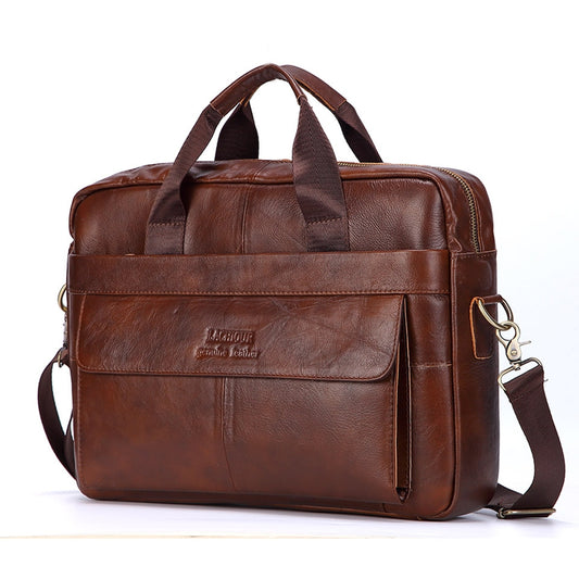 Men Genuine Leather Handbags Casual Leather Laptop Bags Male Business Travel Messenger Bags Men's Crossbody Shoulder Bag - Shop 24/777