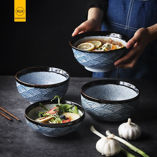 RUX WORKSHOP Japanese ceramic rice bowl Ramen bowl salad Noodle soup bowl Restaurant kitchen tableware Home Decoration