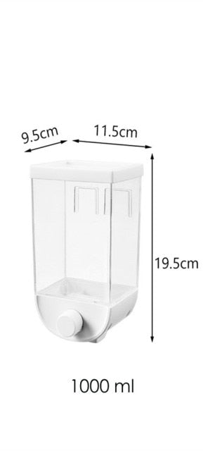 1000/1500ml Wall Mounted Press Cereals Dispenser Grain Storage Box Dry Food Container Organizer Kitchen Accessories Tools