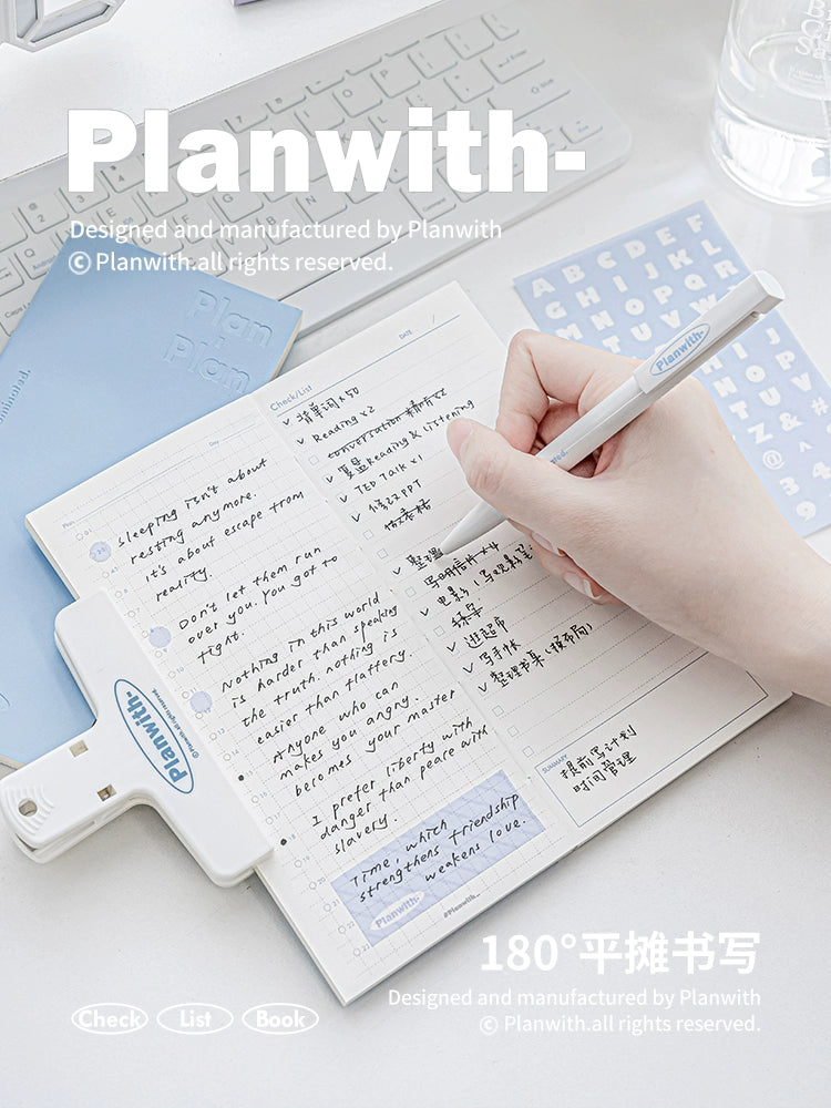 Planwith Daily Planner Todolist Schedule Book Clock-in Time Management Carry-on Notes Journal Book