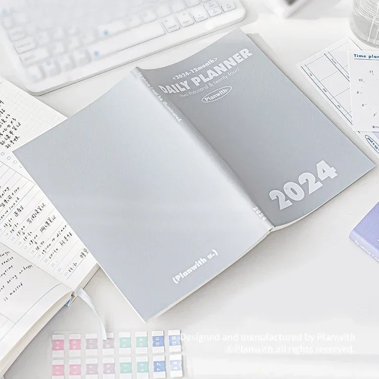 210 Pcs/98 Pcs/ Book Anual Year-round Planner 2024 Daily Study Plan Book Creative DIY Journal Student Supplies Stationery