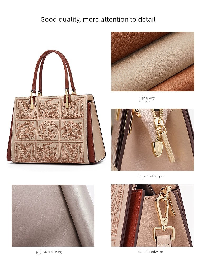 Accessible Luxury Middle-Aged Elegant Fancy Genuine Leather Women's Bag