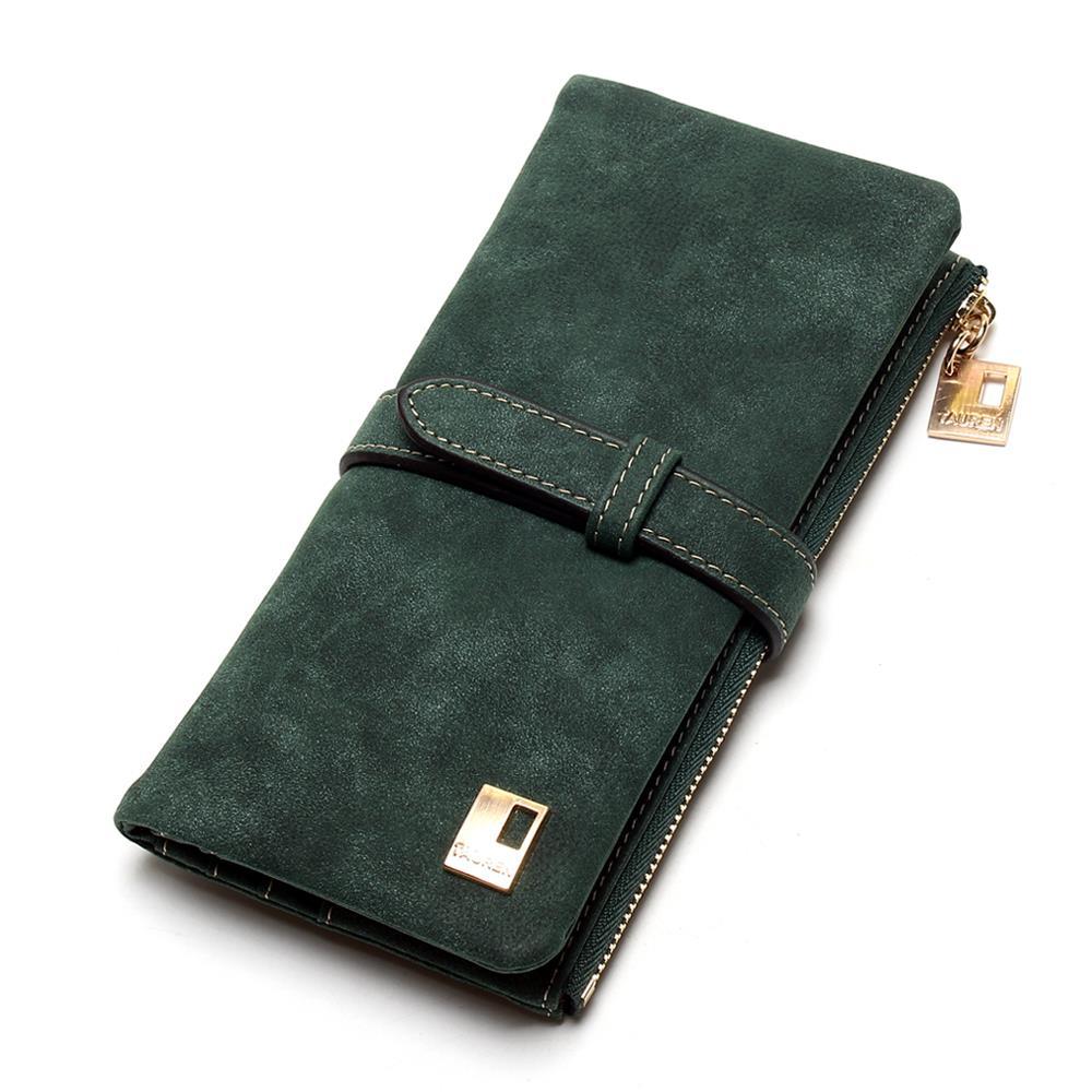 Women's solid color long wallet