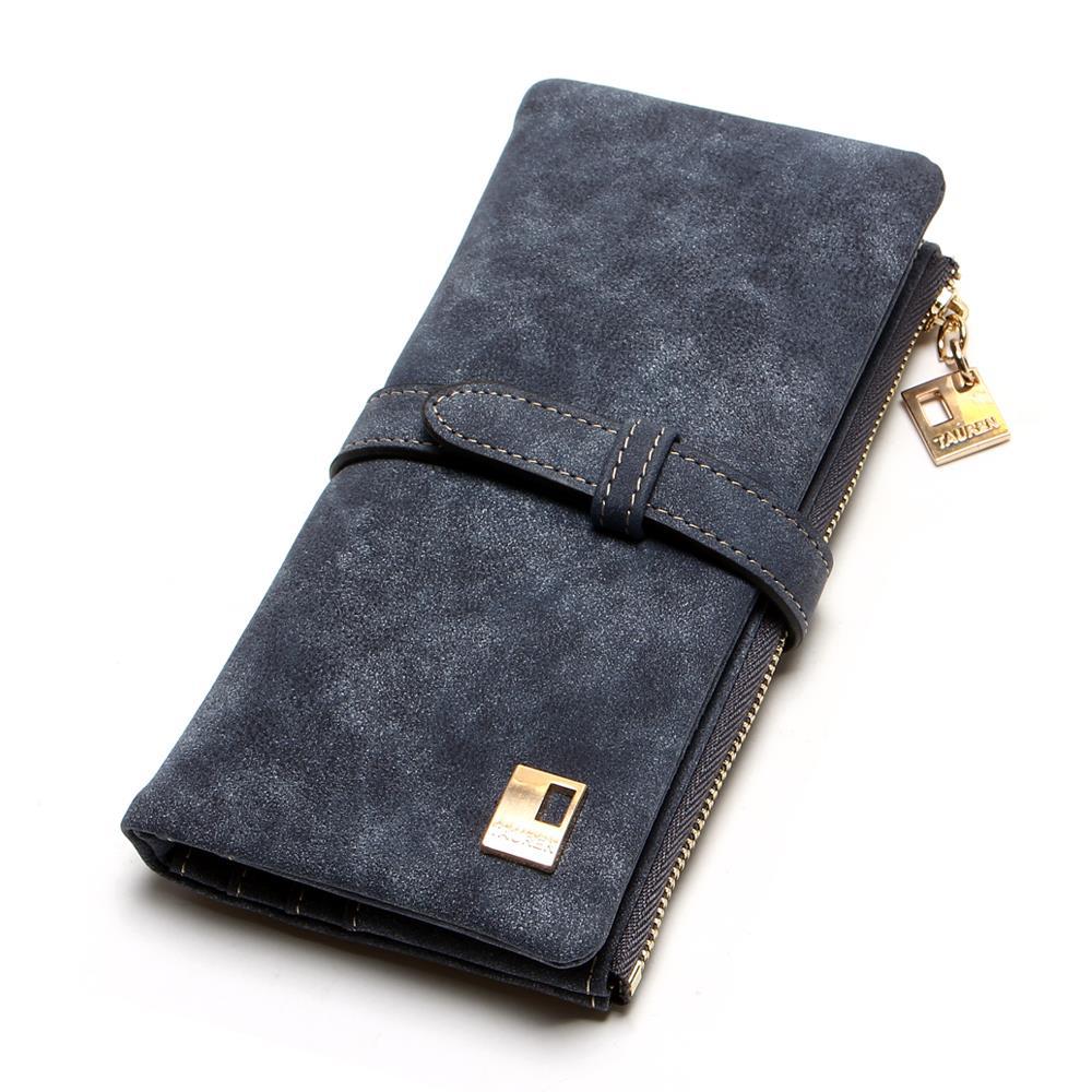 Women's solid color long wallet