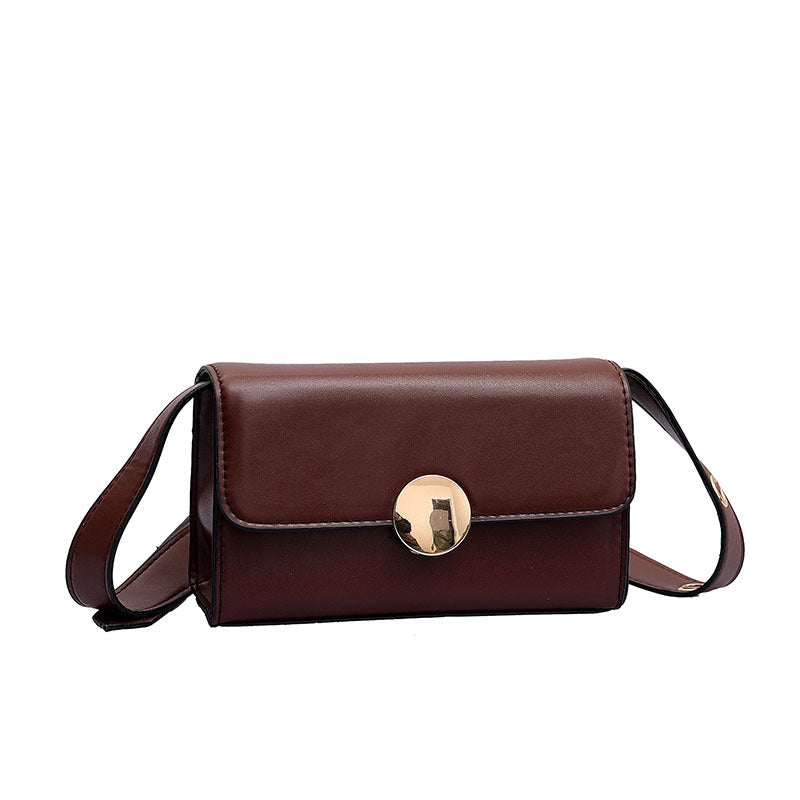 Wide shoulder strap small square bag handbag