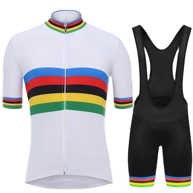 2020 World Champion Cycling Jersey Set White Pro Cycling Clothing Road Bike Suit Bicycle Bib Shorts MTB Uniform Maillot Culotte