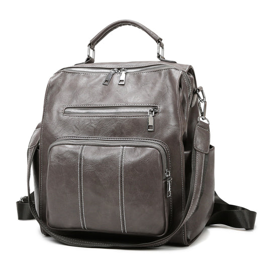 High-End Pu Solid Color Single Shoulder Backpack