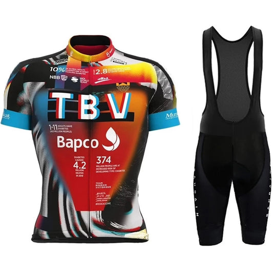 Bahrain-Victorious-Champion-Men-Summer-Short-Sleeve-Cycling-Jersey-Set-Tbv-Clothing-Bicycle-Bib-Shorts-Maillot