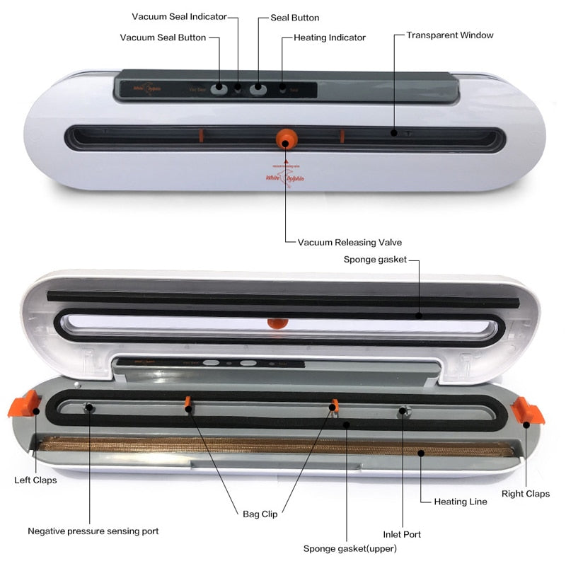 Electric Vacuum Sealer Packaging Machine For Home Kitchen Including 10pcs Food Saver Bags Commercial Vacuum Food Sealing