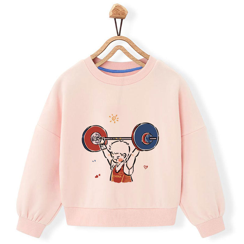 Kawaii-Kids-Clothes-Athlete-Gold-Medal-Champion-Print-Pink-Hoodie-Girls-Harajuku-Funny-Sweatshirt-Children-Clothing
