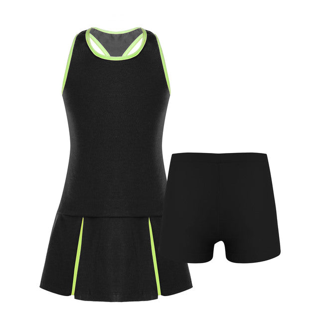 Kids-Girls-Summer-Sportswear-Stretchy-Gym-Tennis-Badminton-Sets-Sport-Outfit-Sleeveless-Open-Back-Sport-Dress