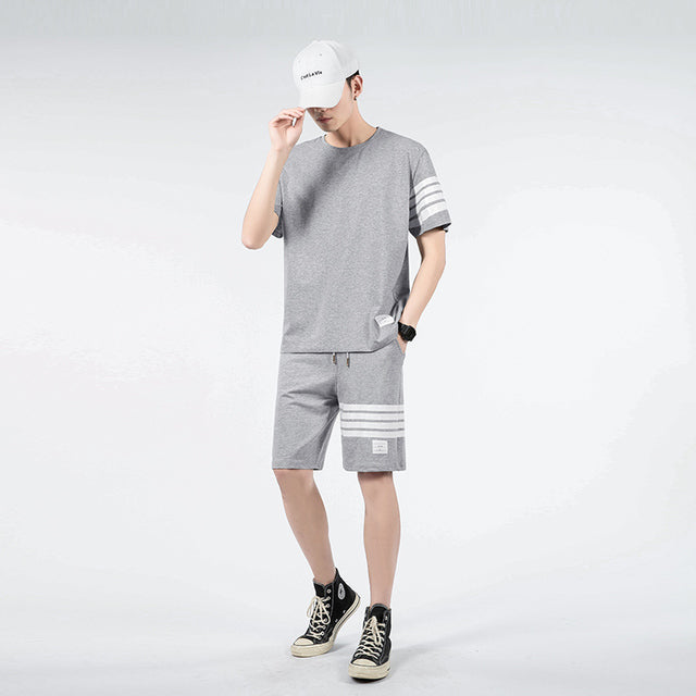Men Clothing 2021 T-Shirts Shorts Clothes Men&#39;s Sets New Summer Two Piece Outfits Plus Size Sweatpants Designer Tracksuit Korean