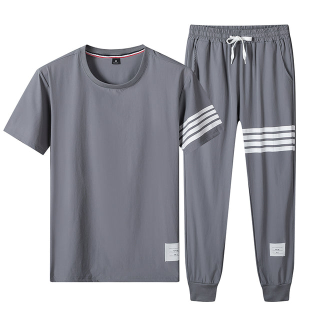 Men Clothing T-Shirts Mens Clothes Pants Sets Two Piece Set Man 2021 Summer Sweatpants Designer Plus  Size Korean Fashion Casual