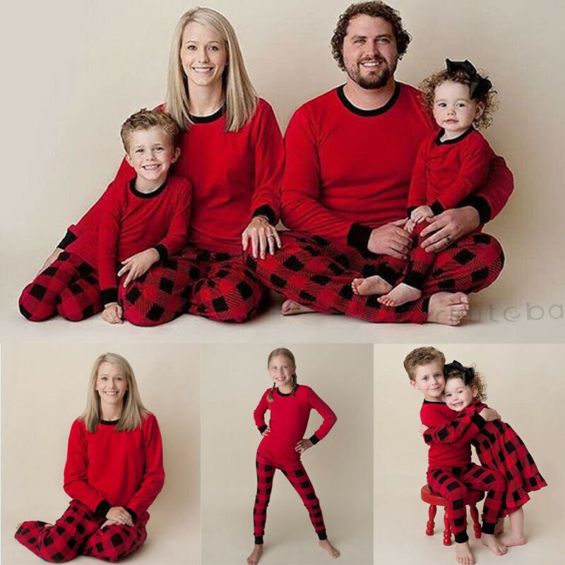 2019 Family Matching Christmas Pajamas PJs Sets Kids Adult Xmas Sleepwear Nightwear Clothing family casual Santa clothes Set