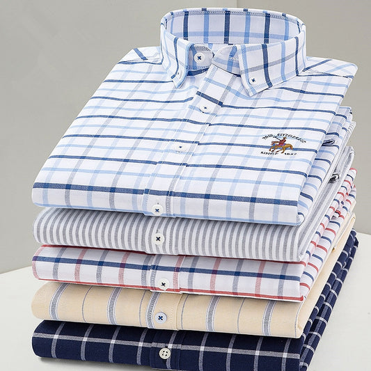 2020 New Arrival Men Shirt Oxford High Quality 100% Cotton Shirt Male Long Sleeve Shirts Casual Dress Fashion Shirts DS369