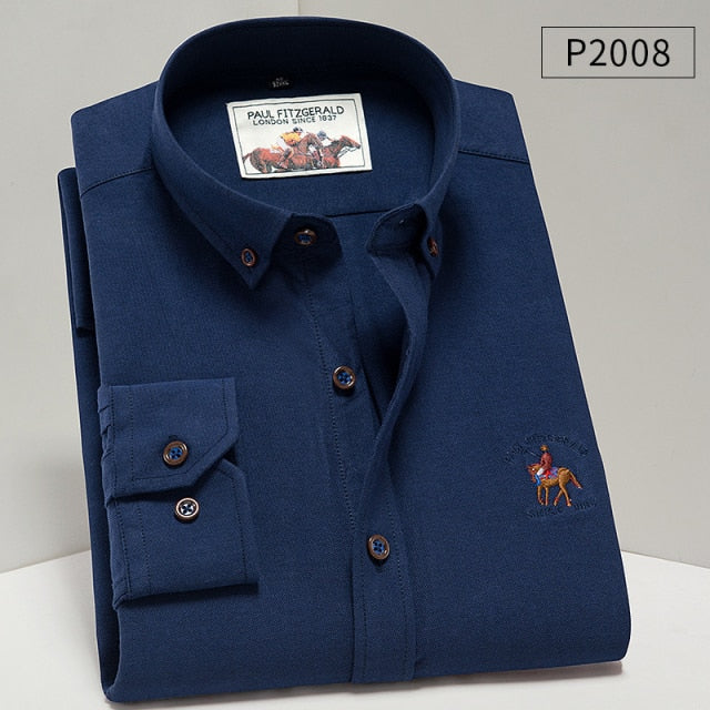 2020 New Arrival Men Shirt Oxford High Quality 100% Cotton Shirt Male Long Sleeve Shirts Casual Dress Fashion Shirts DS369