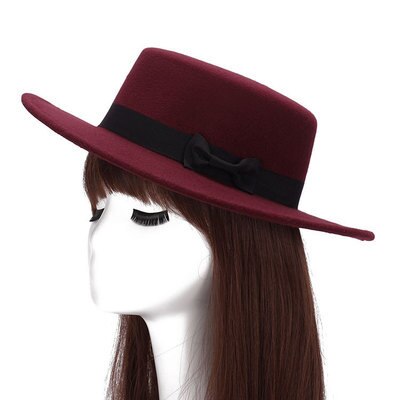 2016 Autumn Winter Mens Hats Fedoras Vintage Women Girls Felt Fedoras Flat Top Jazz Hat Church Hats Bucket Hat Chapeau