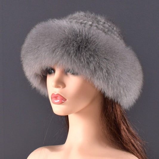 women Real mink Fur Bomber Hats winter Genuine Fox fur Cap Luxurious Quality Winter hat Elastic Warm Soft Fluffy natural fur hat