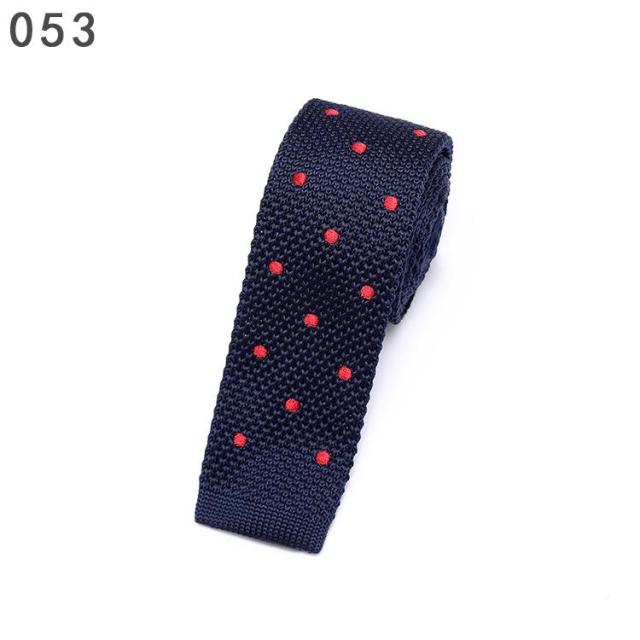 56 colors Men's Suits Knit Tie Plain Necktie For Wedding Party Tuxedo Casual Dots Embroider Skinny Gravatas Cravats Accessorie