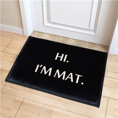 Welcome Doormat Entrance Mat Hallway Simple Black White Printed Anti-Slip Floor Mat Area Rugs Funny Custom Front Door Mat Carpet