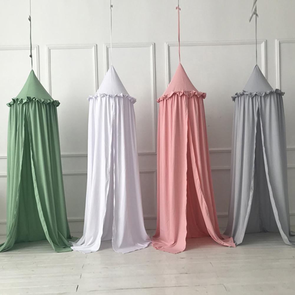 Kids Bed Canopy Bed Curtains Girl Princess Round Dome Canopy Baby Crib Cot Hanging Tent Children Play Tent House Room Decoration