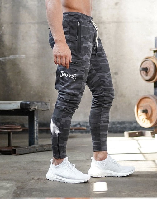 Men's jogging pocket design sweatpants New cotton camouflage men's fitness multi-pocket jogging pants fashion training suit