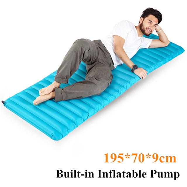 Air Camping Mats Inflatable Cushion Moistureproof Outdoor Hiking Picnic Tent Plaid Pad Home Rest Double Sleeping Bag Mattress