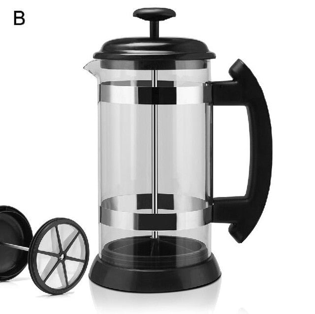 French Press Coffee/Tea Brewer Coffee Pot Coffee Maker Kettle 1000ML Stainless Steel Glass Thermos For Coffee Drinkware