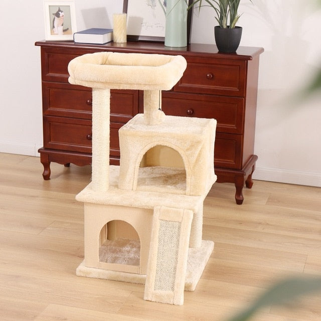 Fast Domestic Delivery Pet Cat Tree Tower Condo House Scratcher Post Toy for Cat Kitten Cat Jumping Toy with Ladder Playing Tree - Shop 24/777