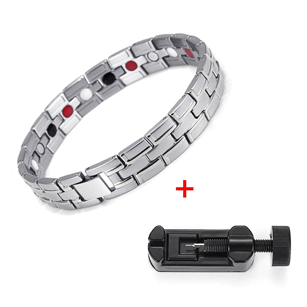 Healing Magnetic Bracelet Men/Woman 316L Stainless Steel 4 Health Care Elements(Magnetic,FIR,Germanium) Bracelet Hand Chain 2021