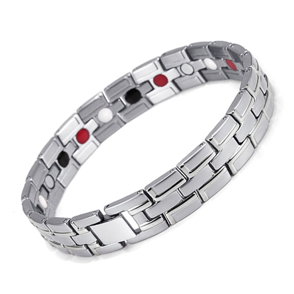 Healing Magnetic Bracelet Men/Woman 316L Stainless Steel 4 Health Care Elements(Magnetic,FIR,Germanium) Bracelet Hand Chain 2021