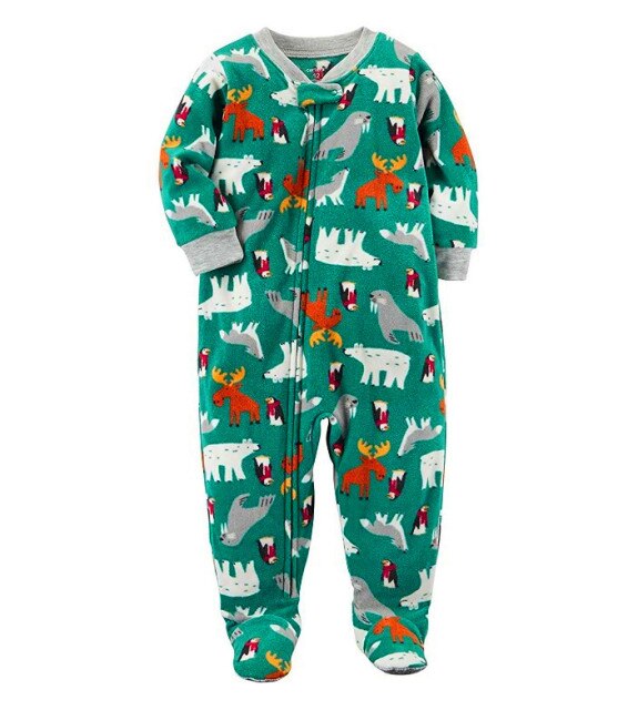Children  boys and girls fleece Siamese climbing clothing with foot warm pajamas baby leotard Romper bag fart long climb