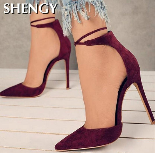 Sexy Ladies High Heels New Lace Wedding Party Office Sandals Women's Shoes Shoes Thin Comfortable Casual Banquet