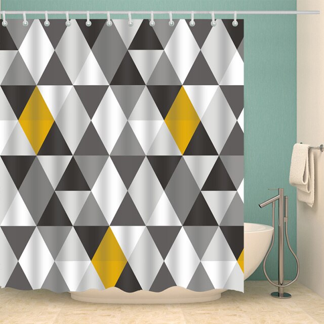 Bathroom Cartoon Skull Shower Curtain Geometric Pattern Shower Curtains Waterproof Shower Curtain With 12 Hooks Home Decorations