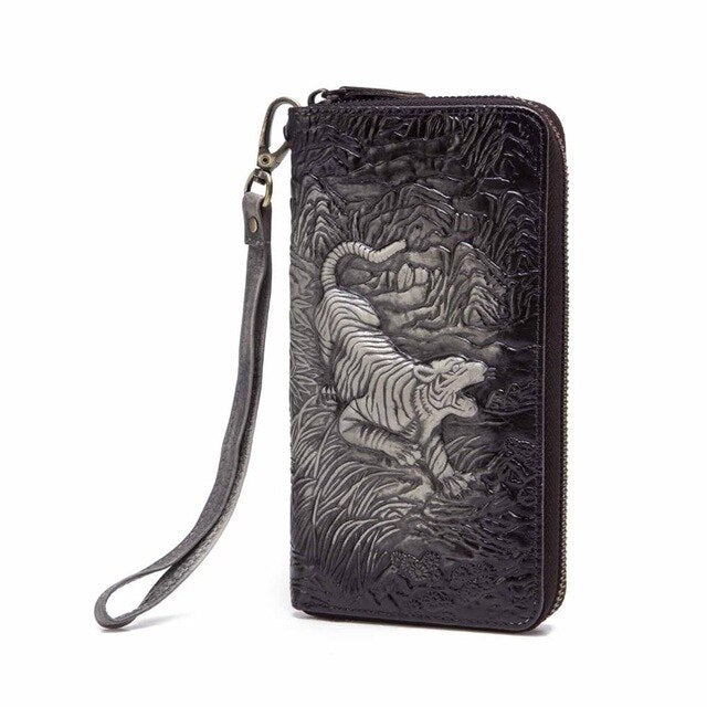 Luxury Brand Male Quality leather Fashion Card Holder Checkbook Zipper Around Organizer Wallet Purse Design Clutch Handbag 1016