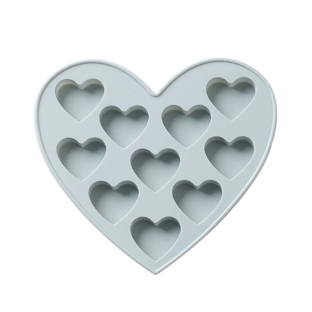 10 plaid heart-shaped silicone mold soft candy cake chocolate mold DIY baking tools silicone ice machine kitchen aid accessories