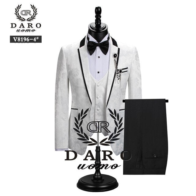Men Suit Bridegroom Wedding Tuxedo New Style Blazer Pattern Jacket Vest Pant 3 Piece Slim Fit Black Gold White Royalblue Custom