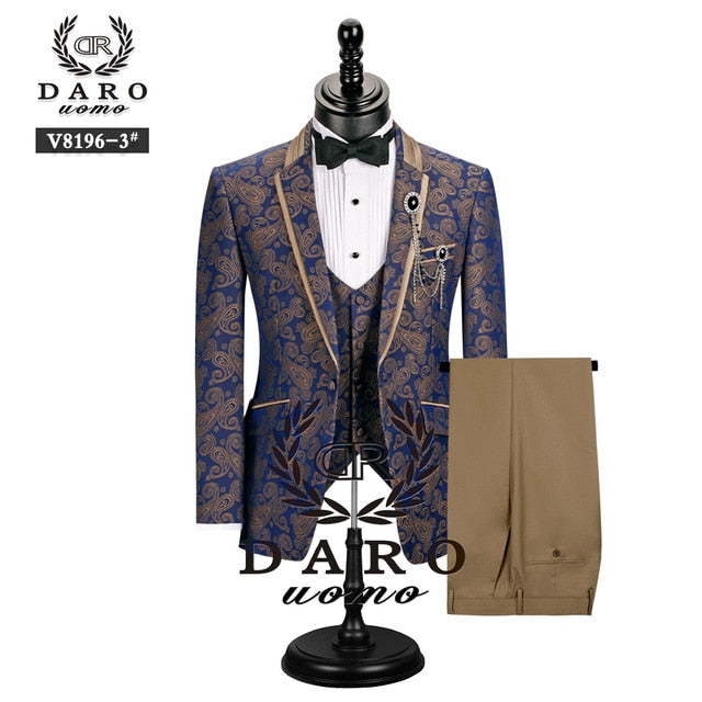 Men Suit Bridegroom Wedding Tuxedo New Style Blazer Pattern Jacket Vest Pant 3 Piece Slim Fit Black Gold White Royalblue Custom