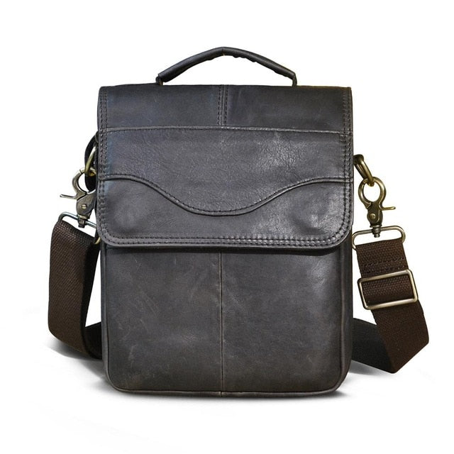 Quality Leather Male Casual Design Shoulder Messenger bag Cowhide Fashion Cross-body Bag 8" Tablet Tote Mochila Satchel 144-b - Shop 24/777