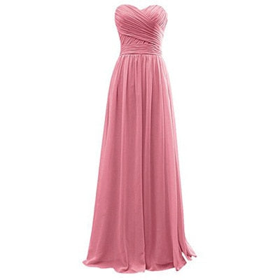 QNZL95F#Custom Colors Long Evening Dresses Pink Green Chiffon Wedding Party Dress Party Gown Wholesale Bride Getting Married