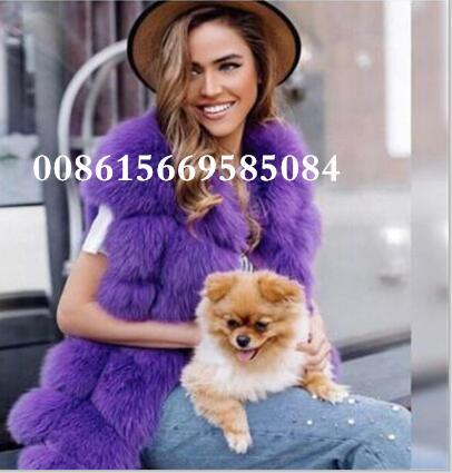 Vintage Hot Sell Women Real fur Vest  Customized PLUS SIZE  genuine Fur Gilets jackets Natural Fox Fur Coat