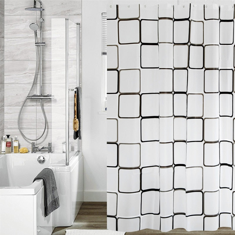 European and American geometric bathroom shower curtain 3D waterproof and mold proof PEVA shower curtain shower curtain environm