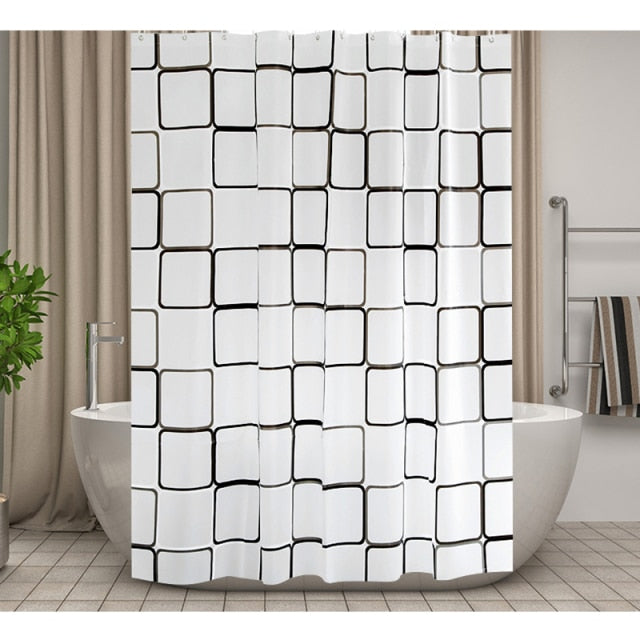 European and American geometric bathroom shower curtain 3D waterproof and mold proof PEVA shower curtain shower curtain environm
