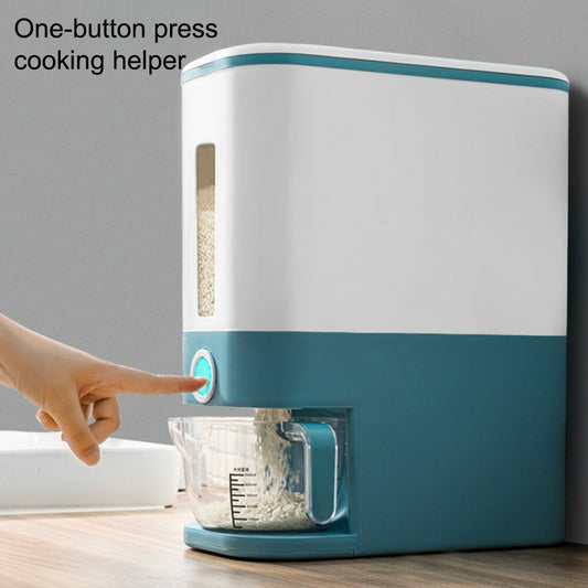 12KG Automatic Plastic Cereal Dispenser Storage Box Measuring Cup Kitchen Food Tank Rice Container Organizer Grain Storage Cans