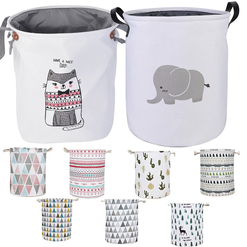 Laundry Basket Cute Animal Foldable Toy Storage Picnic  Dirty Clothes Basket Box Cotton Wash Clothes Box Baby Organizer