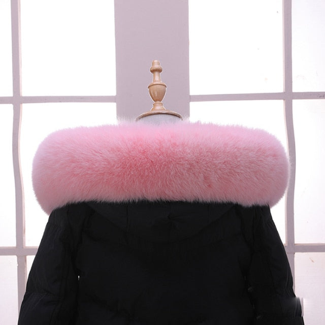 100% Real Fox Fur Collar Coat Fur Hat Strip Winter Coat Jacket Fur Collar For Women Female Neck Cap Long Warm Genuine Fur Scarf
