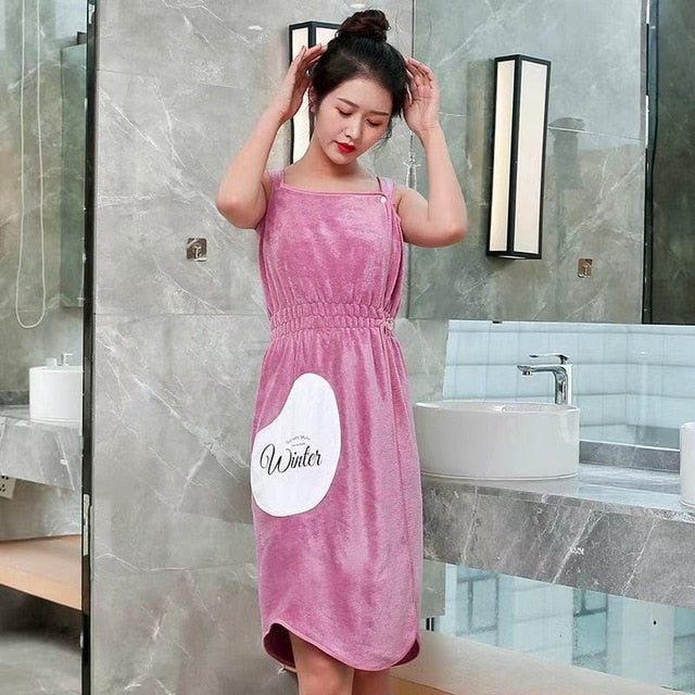 New Wearable Bath Towel Superfine Fiber Towels Soft and Absorbent Chic Towel for Autumn Hotel Home Bathroom Gifts Women Bathrobe